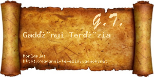 Gadányi Terézia névjegykártya